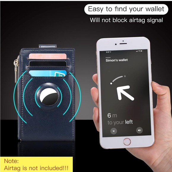 NWOT Vionentus AirTag Wallet/Card holder-Navy - Picture 11 of 12